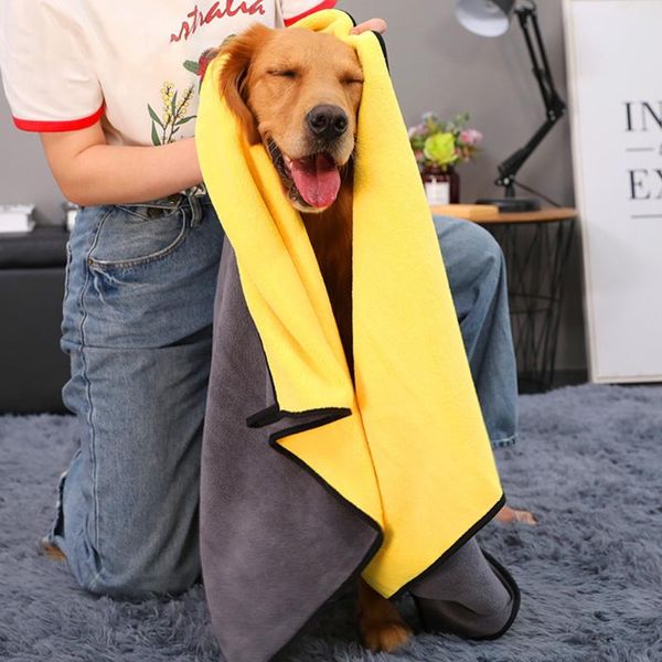 

kennels & pens 1pcs dog cat puppy pet towel microfiber strong absorbing water bath goods for pets dry hair towels 3 size