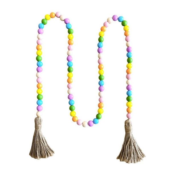 

decorative objects & figurines salecolor wood bead garland with tassels rustic farmhouse tiered tray holiday decorations natural country hom
