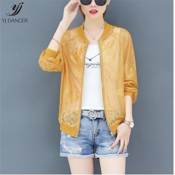 

women's jackets long-sleeved sun protection clothing female 2021 summer ultra-thin lace jacket short fashion sunscreen coat tide h00804, Black;brown