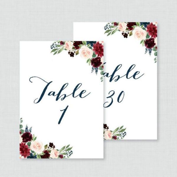 

party decoration custom wedding table numbers floral for modern decro sign