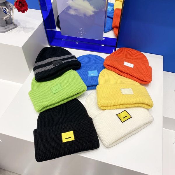 

Knitted Hat Beanie Hats Fashion Patchwork Design for Man Woman Winter Cap 7 Colors High Quality, C2