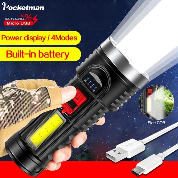

flashlights torches led ultra bright waterproof mini torch portable usb rechargeable handheld hiking fishing electric