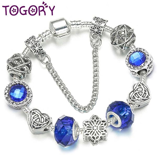 

charm bracelets togory charms beads fit original silver color bracelet crystal brand for women fashion jewelry, Golden;silver