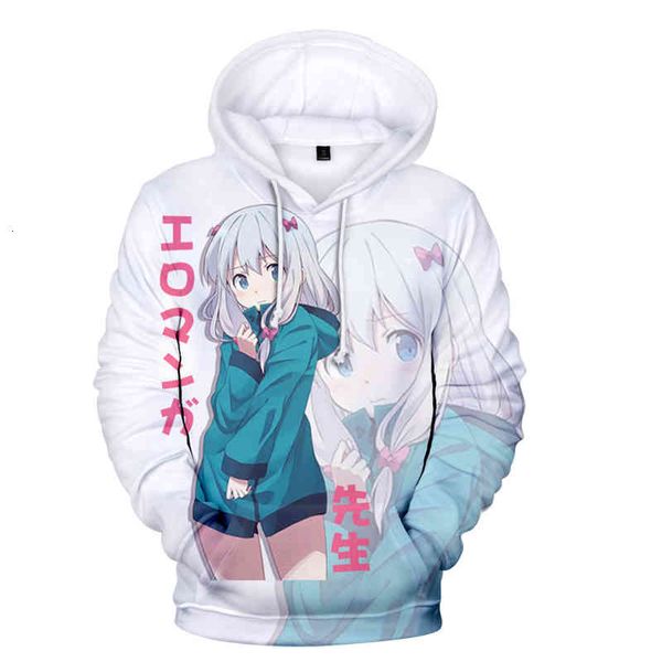 

women's hoodies & sweatshirts bslnxnma eromanga sensei kawaii 3d with hoodie casual male/female pullovers anime children sweatpants str, Black