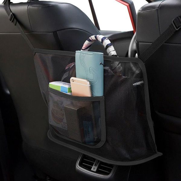 

car organizer 2021 seat storage mesh net pouch holder for purse phone kids disturb ser
