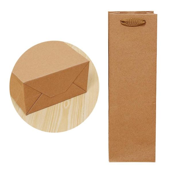 

gift wrap 12pcs kraft paper red hand bag drinks packing storage (single-vessle 11*9*35)