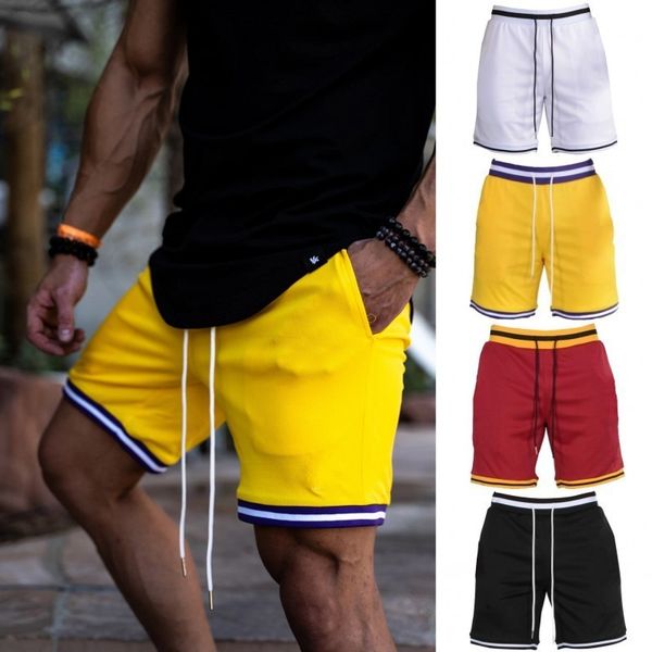 

fashion shorts muscle brothers summer sports men's fast drying fitness training pants 5-point beach basketball, White;black