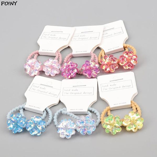 

hair accessories 2pcs cute star flower grape cartoon princess headwear kids elastic bands baby headdress children ropes girls, Slivery;white