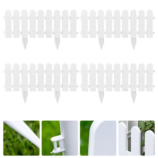 

fencing, trellis & gates 4 sets fences garden courtyard indoor outdoor (white)