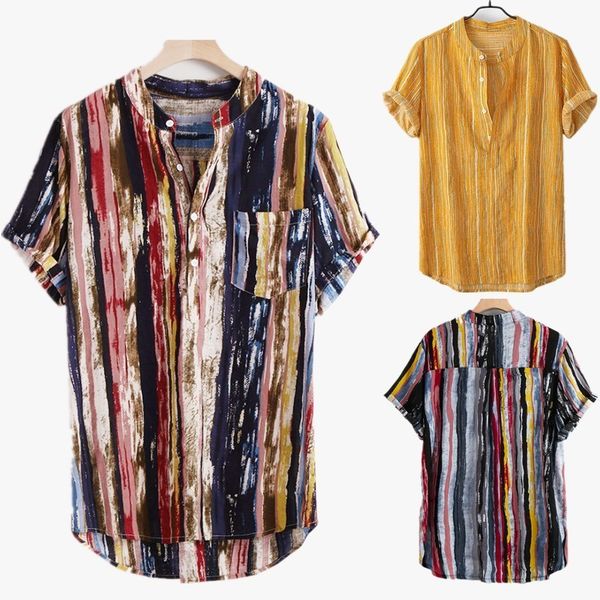 

striped shirts for men short sleeve casual oversize mens shirt summer hawaii holiday beach chemise homme cosy camisas 210524, White;black