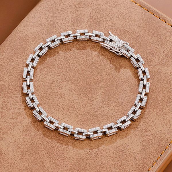 

real 925 silver 15-18cm bracelet set stunning full tiny zircon fast delivery with gift box fine jewelry, Golden;silver