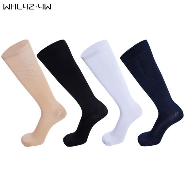 

men's socks 5 pairs 20-30 mmhg graduated compression sport firm pressure circulation orthopedic support stockings hose long, Black