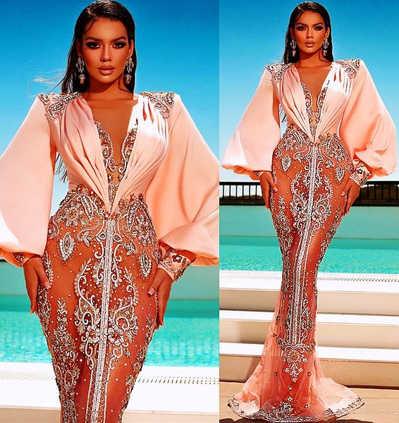 

2021 plus size arabic aso ebi luxurious mermaid prom dresses lace beaded crystals evening formal party second reception gowns dress zj393, Black