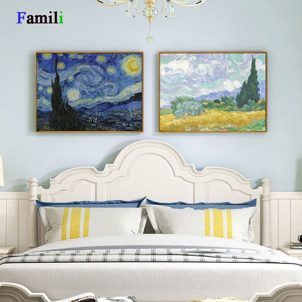 

paintings/starry night abstract landscape canvas poster famous classic wall art print decorative picture modern living room dÃ©cor