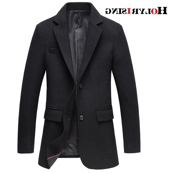 

men's wool & blends men coats casual slim mens overcoat solid jackets business woolen blend coat soft male pockets outwear 18952-5, Black