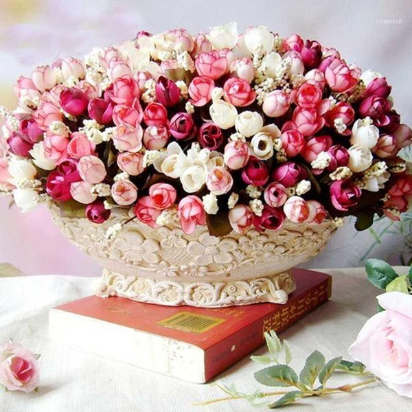 

decorative flowers & wreaths heads/brouquet simulation silk rose brouquet artificial roses bract for home wedding party festival decorative1