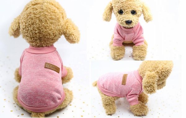 

dog apparel 8 color warm knitted cotton dogs jacket coat classic pet supplies teddy soft sweater spring autumn solid fashion xs-xxl