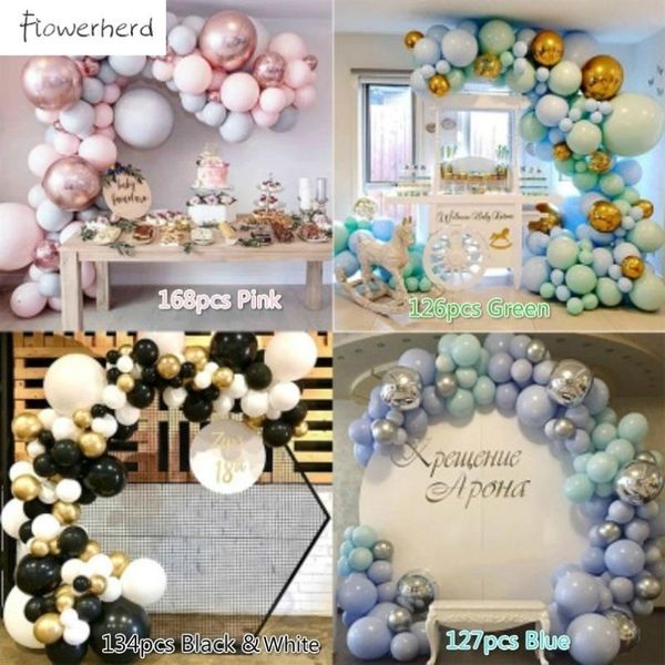 

168/134/126/127pcs pink/black/green/blue macaron balloons garland arch kit set party birthday wedding baby shower decor decoration