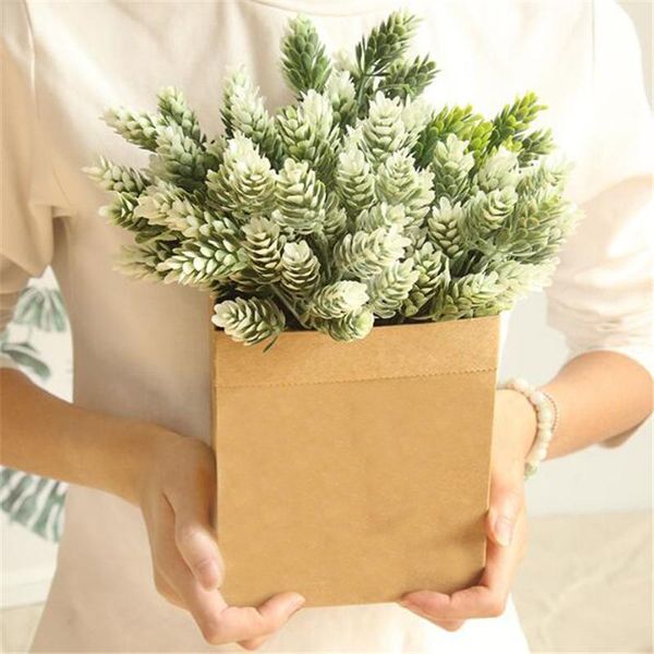 

artificial plastic pine 2pcs nuts cones fake plants tree for christmas party decoration faux grass xmas home decor