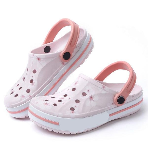 

fashion summer women's slippers beach sandals hole shoes camouflage antiskid wear resistant light breathable flat bottom slipper, Black