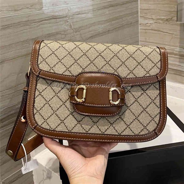 

lady wallets 1955 shoulder clutch horse flap saddle crossbody bag printed strap handbags totes purses horsebit tote women luxurys designers, Red;black