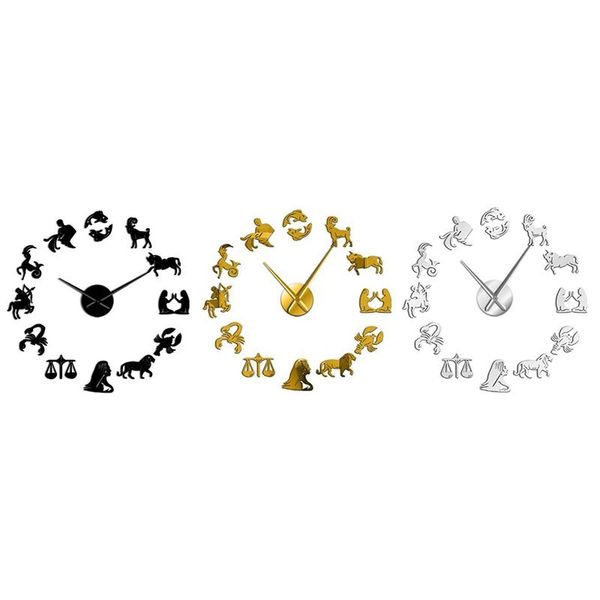 

creative wall clock constellation mirror acrylic diy sticker silent clocks