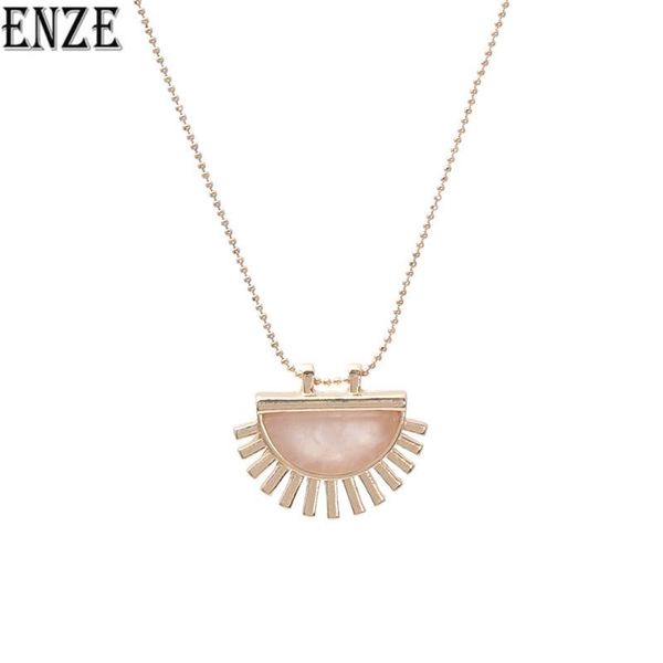 

pendant necklaces enze women's fashion semi-circular stone short necklace chain sweater accessories christmas gifts, Silver
