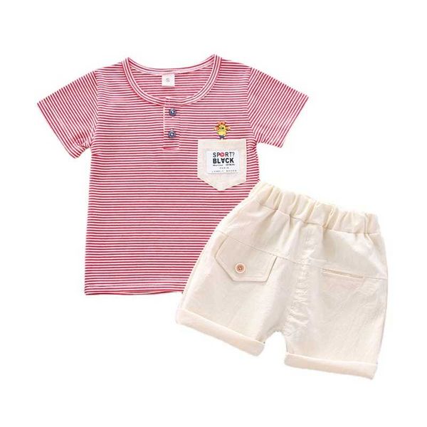

clothing sets fashion summer baby girl clothes children boys striped t-shirt shorts 2pcs/set toddler costume infant sportswear kids tracksui, White
