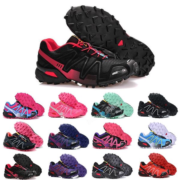2021 Bayan Sneaker 3 S Speedcross 3 III CS Trail Koşu Ayakkabıları Yüksek Kalite Carmine Üçlü Siyah Mor Run Yürüyüş Açık Rahat Trainer Boyutu 36-40 H19