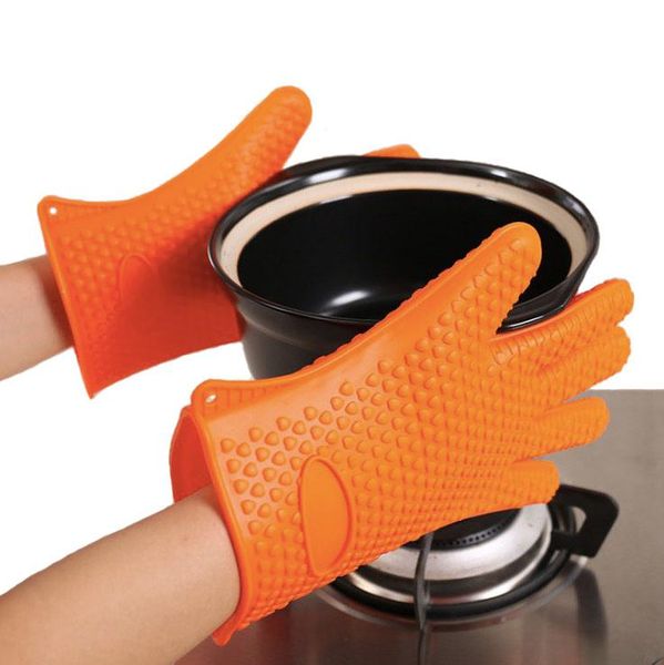 

oven mitts 1 piece hq silicone barbecue grilling gloves heat insulation pot holder microwave mitten kitchen baking tools