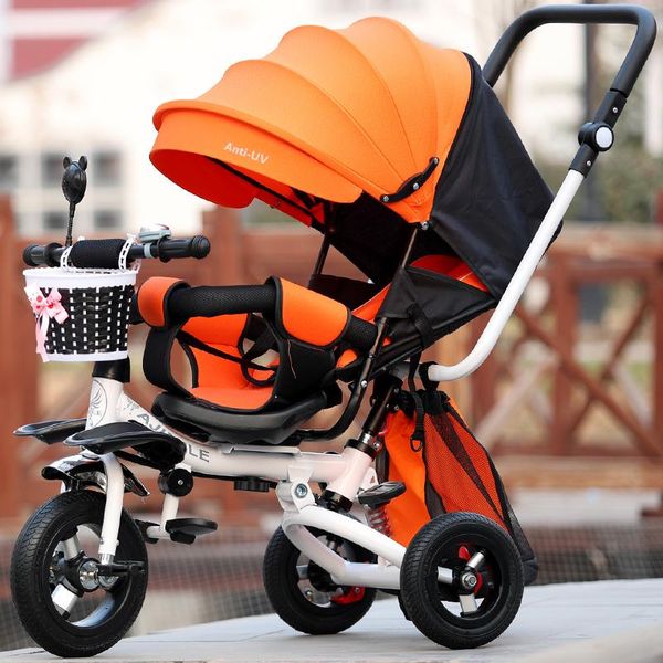 

strollers# 3 in 1 baby tricycle bike flat lying carriage stroller trike bicycle adjustable seat child umbrella pram pushchair