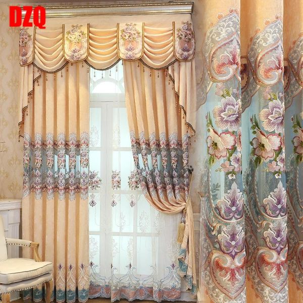 

curtain & drapes european style curtains for living dining room bedroom chenille embroidered finished product customization valance