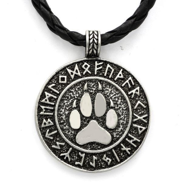

popular viking bear amulet pendant necklace norwegian bear necklace nordic amulet, Silver