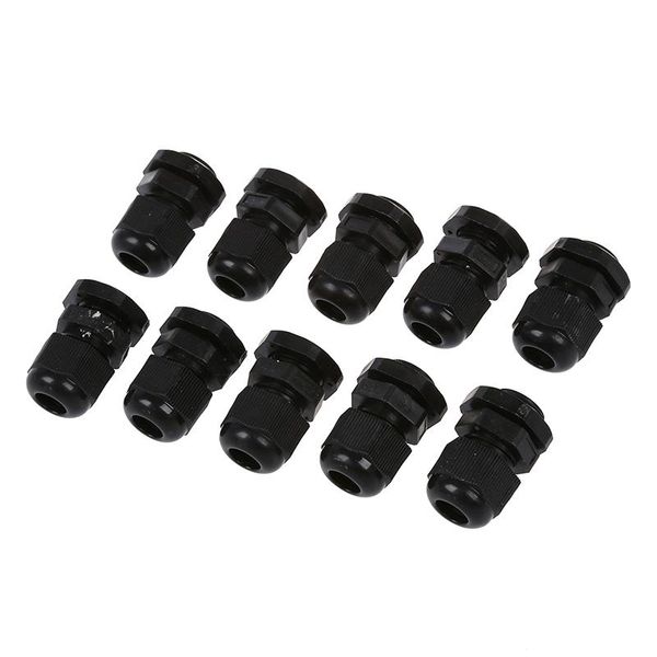 

watering equipments 10 pcs pg9 black waterproof cable gland connectors