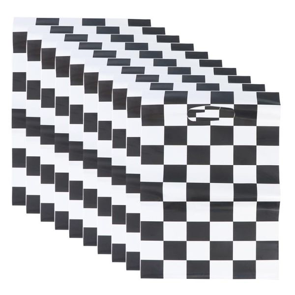 

gift wrap 50pcs racing car theme pouch black and white checkered printing packing tote bags wrapping supplies for birthday party