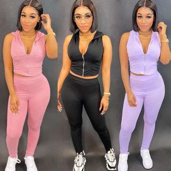 

2021 yoga outfits women sportwear hooded zipper sports suit tracksuits crop jogging short pants 2 pieces set casual workout clothes