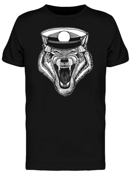 

wolf capitan hat men's tee -image by shutterstock, White;black