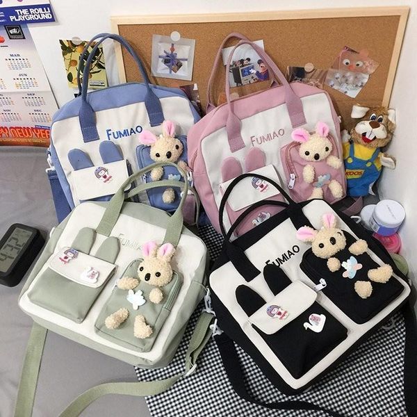 

school bags fashion nylon backpack cute girl bag harajuku kawaii student book 2021