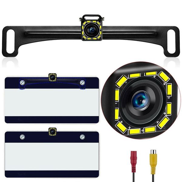 

car rear view cameras& parking sensors license plate backup camera reverse night vision diy kit