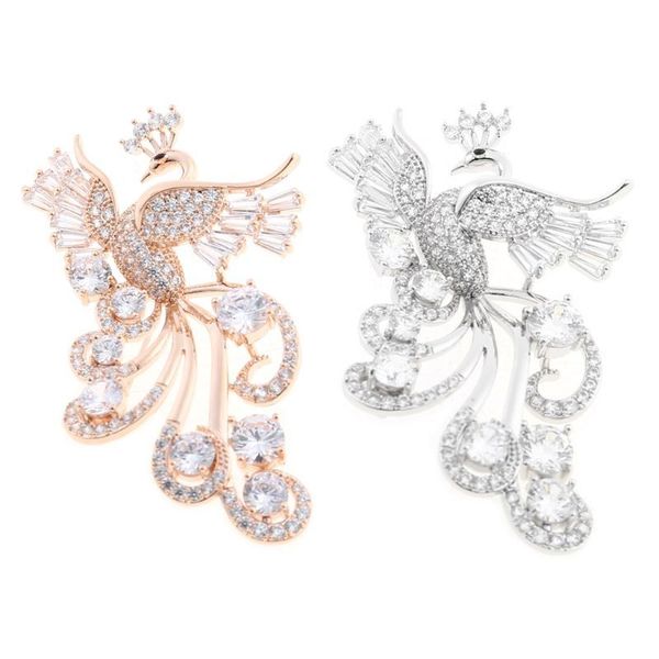 

fashion women's art deco flying phoenix rebirth brooch pin, Gray