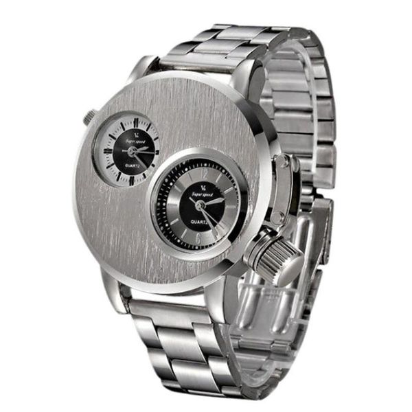 

wristwatches brand resistant 50m waterproof fashion cool men's stainless steel date design military luxury quartz analog wrist watch gi, Slivery;brown