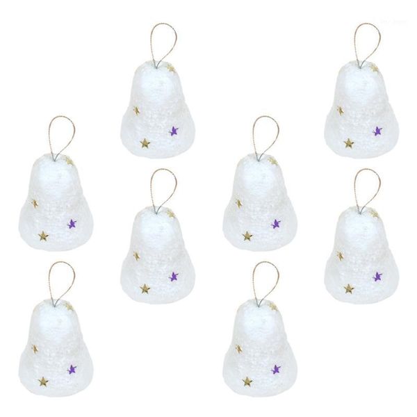 

christmas decorations 60pcs white snow design bell decors tree hanging foam bells