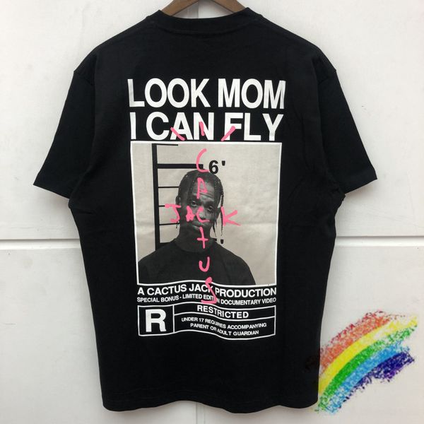 

t shirts oversized cactus jack travis scott look mom i can fly t shirt men women quality tee, White;black