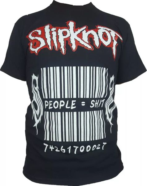 

T-shirt Slipknot Grid Rock Band registered and approved music shirt, White;black
