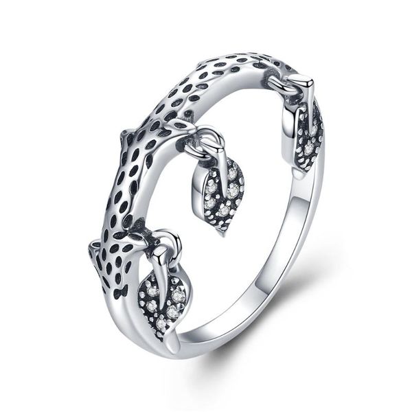 

cluster rings voroco original authentic 925 sterling silver leaves finger for women luxury jewelry s925 wedding engagement gifts vsr137, Golden;silver