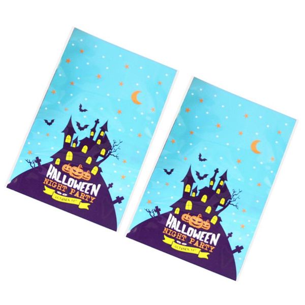 

100pcs blue cartoon packaging bag flat pouch for candy cookie pastry without ribbon gift wrap
