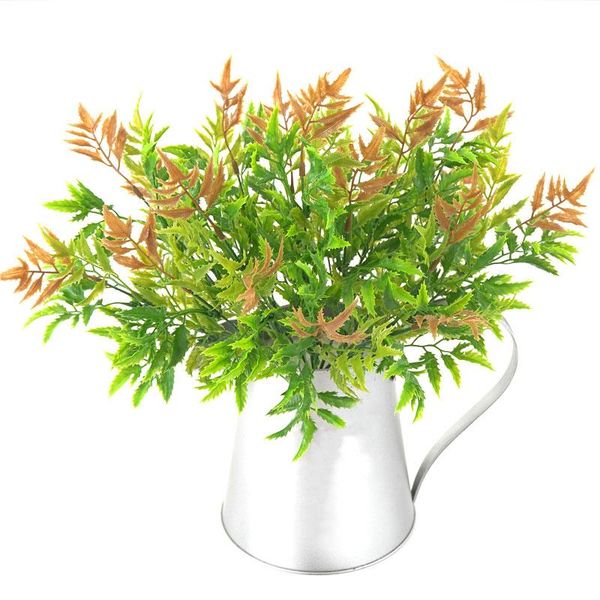 

decorative flowers & wreaths 1pc 5-6 forks artificial plants bouquet persian grass ferns plastic lifelike fake leaves foliage craft home tab