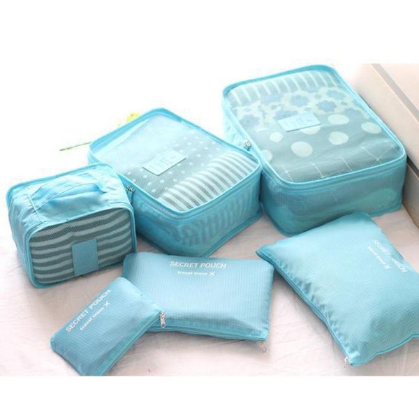 

storage bags 2021 selling 6pcs travel clothes waterproof portable luggage organizer pouch packing cube 8 colors local stock