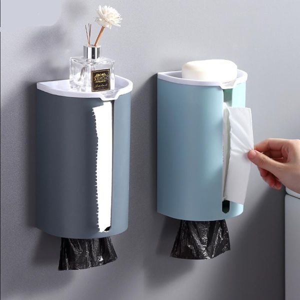 

toilet paper holders kitchen tissue holder box wall-mounted punch-shelf waterproof