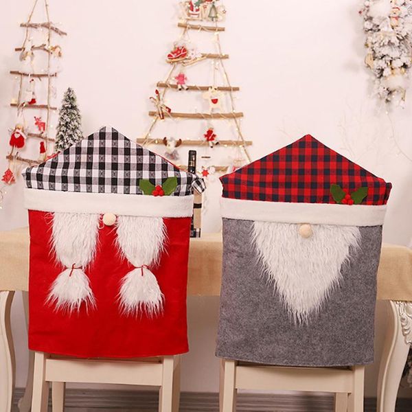 

christmas living room dining hall decor chair cover santa claus hat home decorations covers